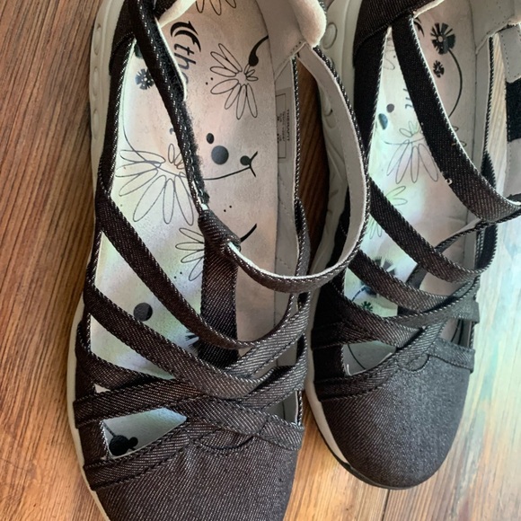 Therafit Danielle Comfort Black Denim Canvas Fabric Causal Shoes Wmn Sz 8.5-9 - Picture 2 of 12